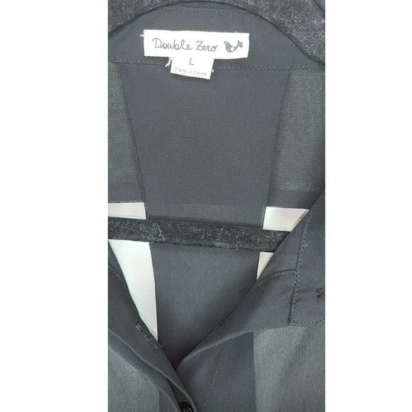 Women’s Double Zero Black Sheer Hi-Low Racerback Top L - Picture 4 of 7